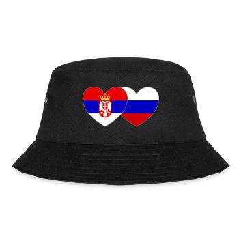 Serbia Russia Flag Heart - Bucket Hat - black - Front - Lela (165cm)