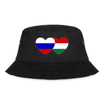 Russia Hungary Flag Heart - Bucket Hat - black - Front - Lela (165cm)