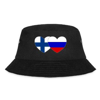 Finnland Russland Flagge Herz - Bucket Hat - Schwarz - Vorne - Lela (165cm)