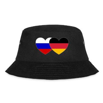 Russland Deutschland Flagge Herz - Bucket Hat - Schwarz - Vorne - Lela (165cm)