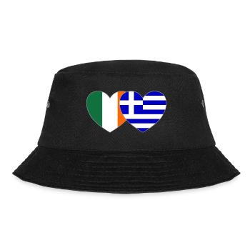 Ireland Greece Flag Heart - Bucket Hat - black - Front - Lela (165cm)