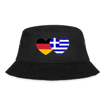 Deutschland Griechenland Flagge Herz - Bucket Hat - Schwarz - Vorne - Lela (165cm)