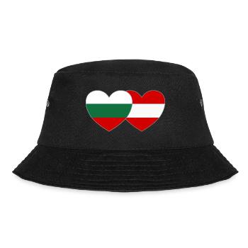 Bulgaria Austria Flag Heart - Bucket Hat - black - Front - Lela (165cm)