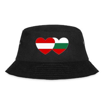 Austria Bulgaria Flag Heart - Bucket Hat - black - Front - Lela (165cm)