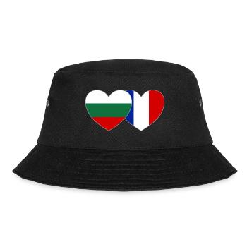Bulgaria Fankreich Flag Heart - Bucket Hat - black - Front - Lela (165cm)