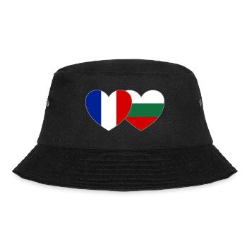 Fankreich Bulgarien Flagge Herz - Bucket Hat - Schwarz - Vorne - Lela (165cm)