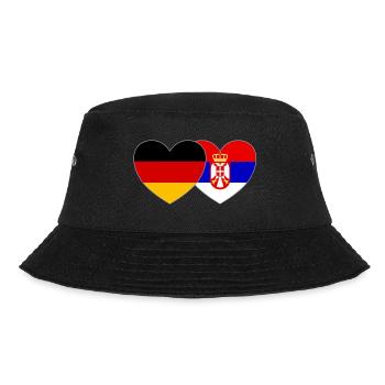 Deutschland Serbien Herz Flagge - Bucket Hat - Schwarz - Vorne - Lela (165cm)