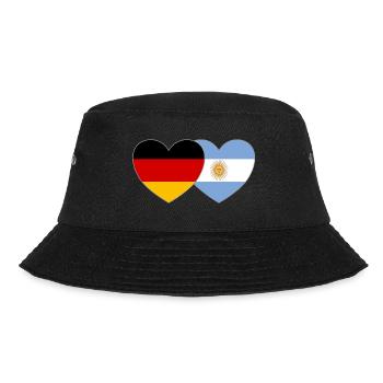 Deutschland Argentinien Flagge Herz - Bucket Hat - Schwarz - Vorne - Lela (165cm)
