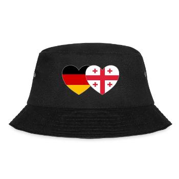 Deutschland Georgien Flagge Herz - Bucket Hat - Schwarz - Vorne - Lela (165cm)
