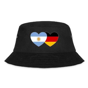 Deutschland Argentinien Flagge Herz - Bucket Hat - Schwarz - Vorne - Lela (165cm)