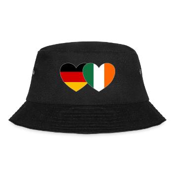 Deutschland Irland Flagge Herz - Bucket Hat - Schwarz - Vorne - Lela (165cm)