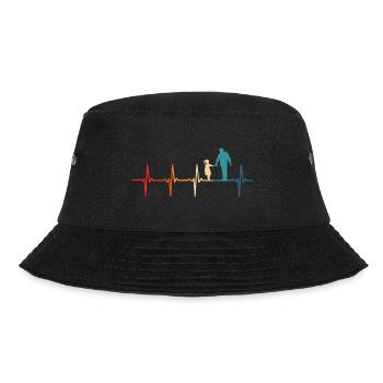 Vater und tochter Herzschlag Opa und Enkelin - Bucket Hat - Schwarz - Vorne - Lela (165cm)