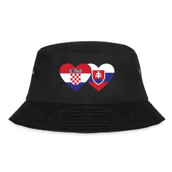 Kroatien Slowakei Flagge Herz - Bucket Hat - Schwarz - Vorne - Lela (165cm)