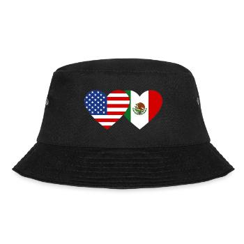 USA Meksiko Flagge Herz - Bucket Hat - Schwarz - Vorne - Lela (165cm)