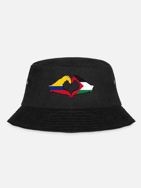 Colombie Palestine drapeau mains forme de coeur - Bob - noir