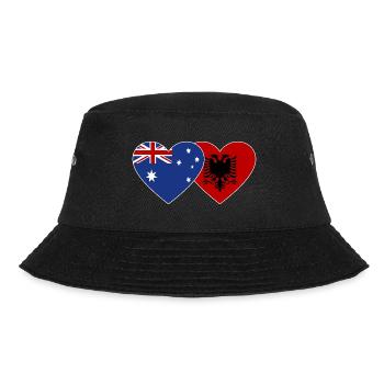 Australia Albania Flag Heart - Bucket Hat - black - Front - Lela (165cm)