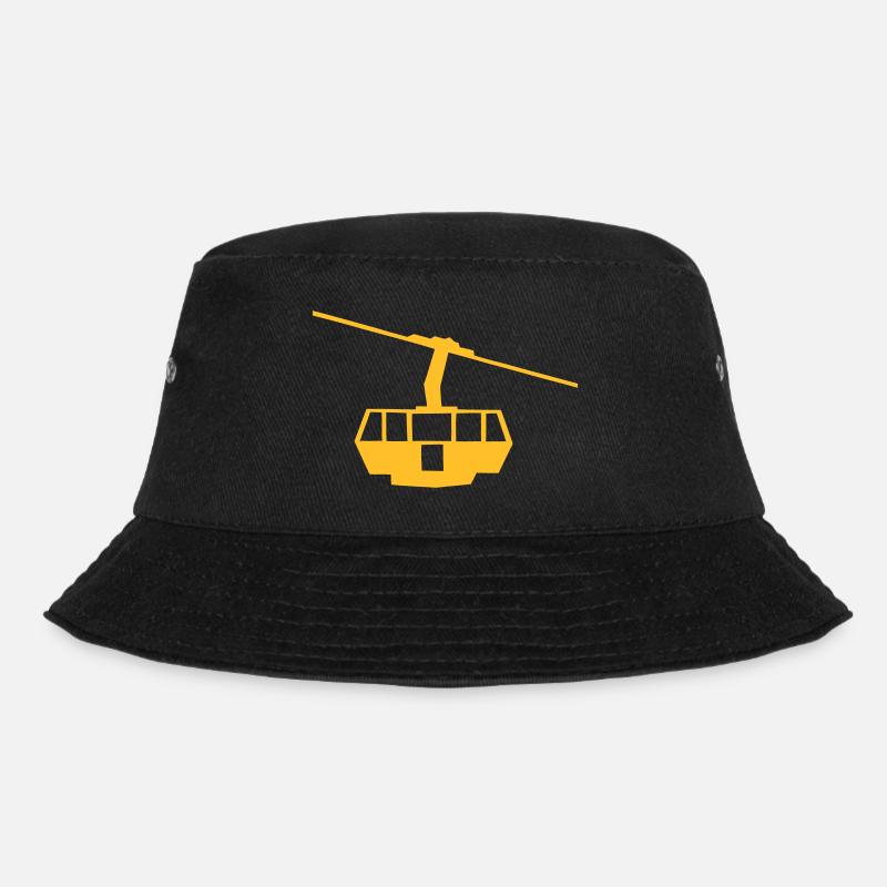 Seilbahn, Berge, Urlaub, - Bucket Hat - Schwarz