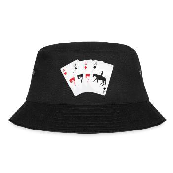 Kartenspiel Westernreiter - Bucket Hat - Schwarz - Vorne - Lela (165cm)