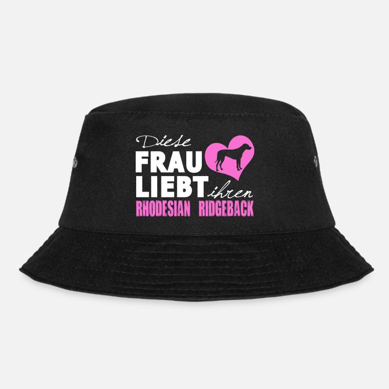 Rhodesian Ridgeback - Frau liebt - Bucket Hat - Schwarz