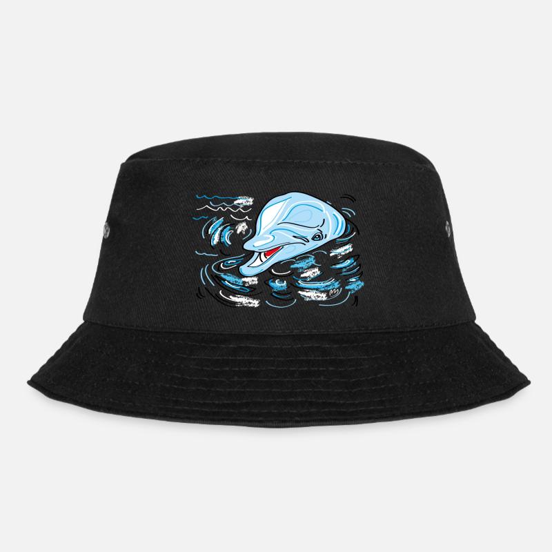 Delphin - Bucket Hat - Schwarz