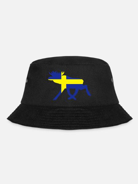 Schweden - Elch - Bucket Hat - Schwarz