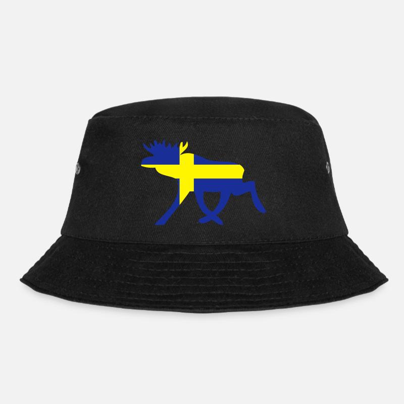 Schweden - Elch - Bucket Hat - Schwarz