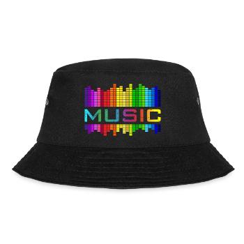 Music Musik Equalizer Regenbogen Tanz Rock-Konzert - Bucket Hat - Schwarz - Vorne - Lela (165cm)