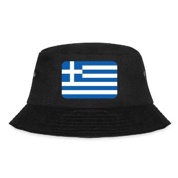 GREECE FLAG round corner 400 dpi - Bucket Hat - black - Front - Lela (165cm)