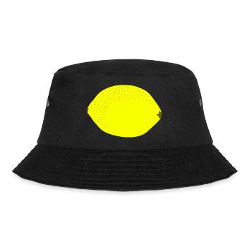 Knall Gelbe Zitrone, Obst, Geschenkidee - Bucket Hat - Schwarz - Vorne - Lela (165cm)