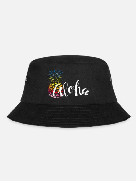 Ananas Regenbogen Aloha - Bucket Hat - Schwarz