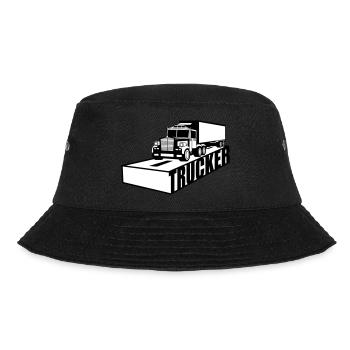 road text logo truck truck lorry remote driver f - Bucket Hat - black - Front - Lela (165cm)