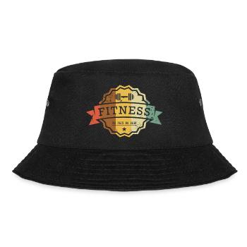 Fitness Badge No Pain No Gain - Bucket Hat - Schwarz - Vorne - Lela (165cm)