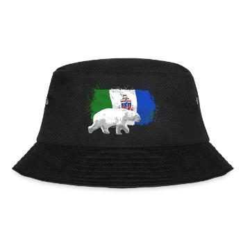 Yukon Flag - Polar Bear - Eisbär - Bucket Hat - Schwarz - Vorne - Lela (165cm)