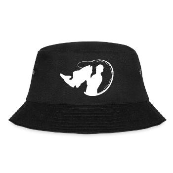 Fisherman with fishing rod and fish - Bucket Hat - black - Front - Lela (165cm)