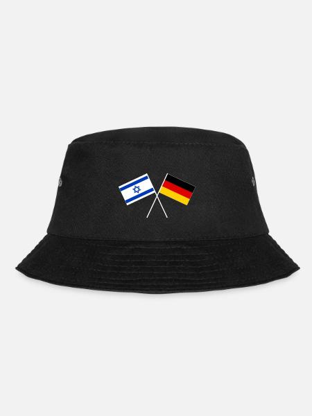 Israel Deutschland gekreuzte Fahne Flagge - Bucket Hat - Schwarz