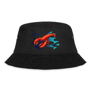 Lobster, Hummer, Meer - Bucket Hat - Schwarz - Vorne - Lela (165cm)