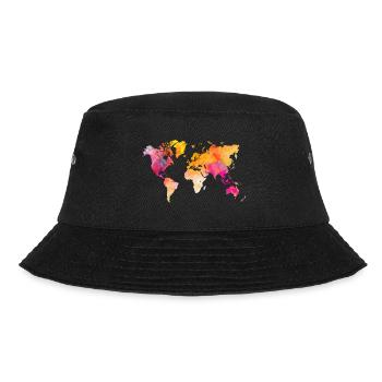 world map - Bucket Hat - black - Front - Lela (165cm)