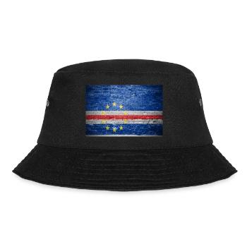 Ziegelsteinmauer mit Flagge Kap Verde Graffiti - Bucket Hat - Schwarz - Vorne - Lela (165cm)