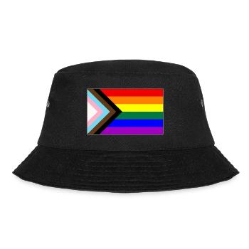 Progress LGBTQ Gay Pride Flag - Bucket Hat - black - Front - Lela (165cm)