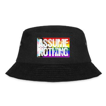 Angenommen Nichts LGBTQ Progress Pride Flagge - Bucket Hat - Schwarz - Vorne - Lela (165cm)