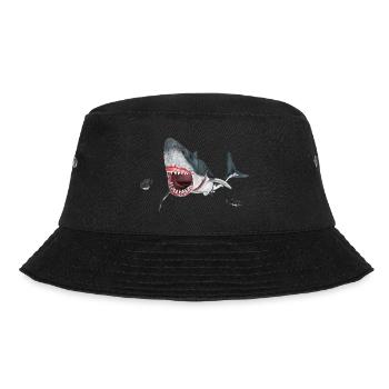 White shark on the hunt - Bucket Hat - black - Front - Lela (165cm)
