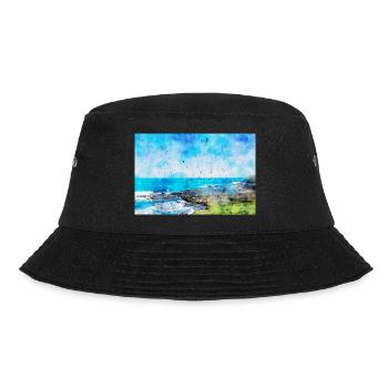 Wasserfarben Bild von Hunderten von Möwen - Bucket Hat - Schwarz - Vorne - Lela (165cm)