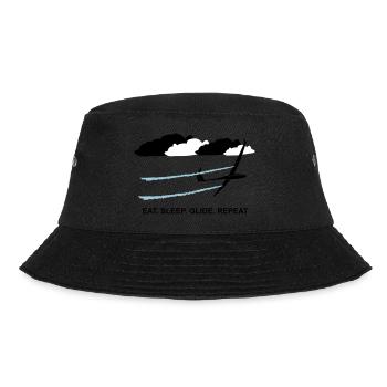 Segelflugzeug Segelfliegen Segelflieger Pilot - Bucket Hat - Schwarz - Vorne - Lela (165cm)