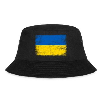 Ukraine Flagge ukrainische Fahne für Patrioten - Bucket Hat - Schwarz - Vorne - Lela (165cm)