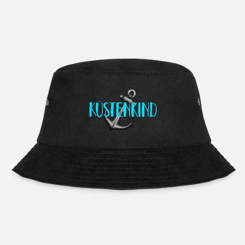 Küstenkind Anker - Bucket Hat - Schwarz