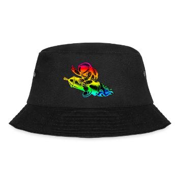 Graffiti astronaut with spray can rocket - Bucket Hat - black - Front - Lela (165cm)