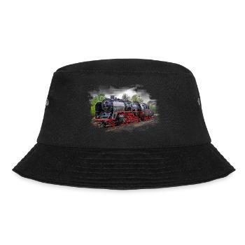 Dampflok 50 3501 Aquarell - Bucket Hat - Schwarz - Vorne - Lela (165cm)