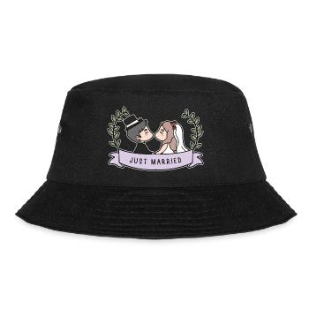Just Married Hochzeit - Bucket Hat - Schwarz - Vorne - Lela (165cm)
