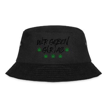 wir geben gras Marihuana Cannabis - Bucket Hat - Schwarz - Vorne - Lela (165cm)