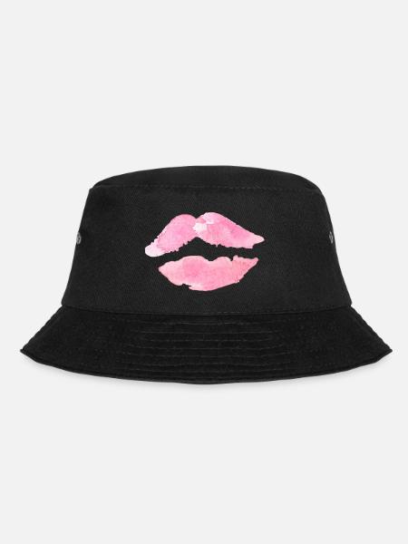 Mund Lippen Rosa Kuss Geschenk Geschenkidee - Bucket Hat - Schwarz